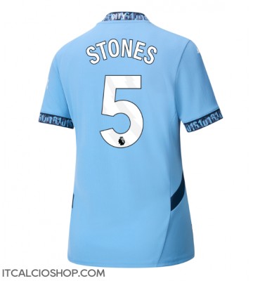 Manchester City John Stones #5 Prima Maglia Femmina 2024-25 Manica Corta